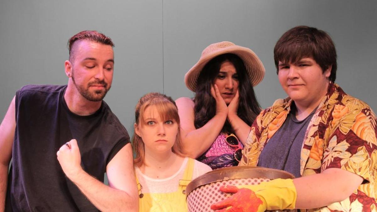 Stage 3 Theatre Company’s “Betty s Summer Vacation” features, from left, Jimmy Bailey, Gillian Garrett, Miriam Reza and Colton Maravelias. The play, written by Christopher Durang, opens Friday, June 3, and runs through June 26.