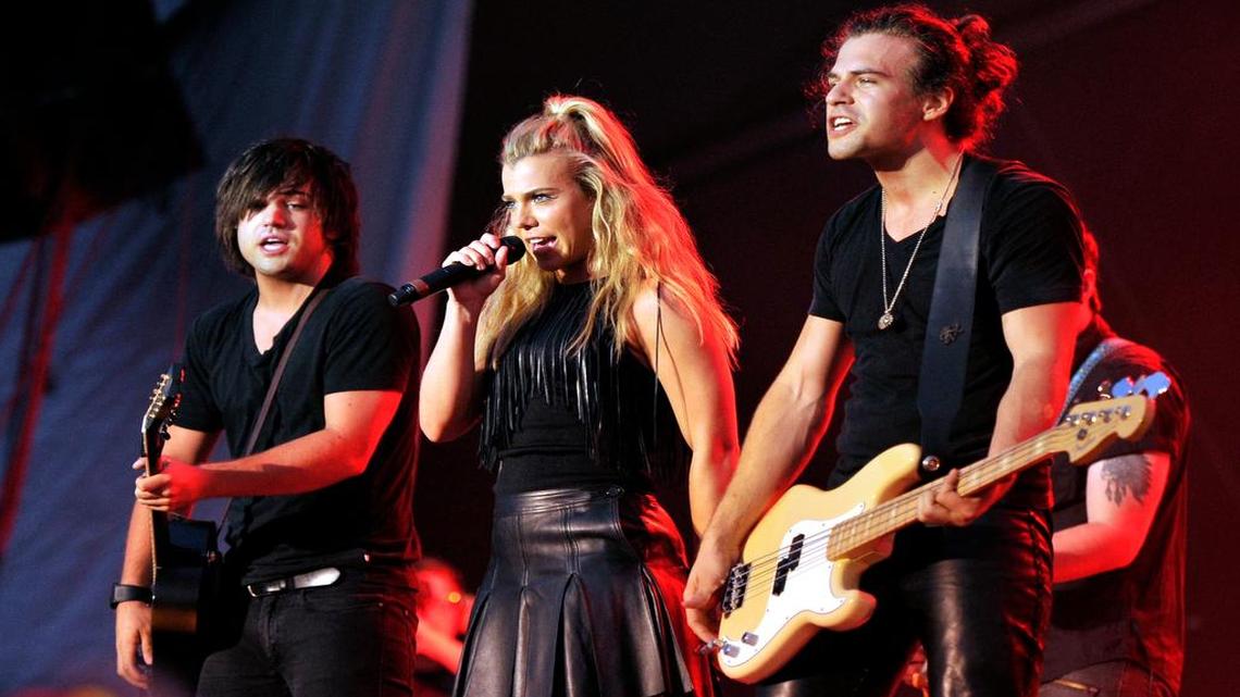 
Kimberly Perry, Neil Perry and Reid Perry of The Band Perry perform at Ribfest at Knoch Park on July 5 in Naperville, Ill. 
