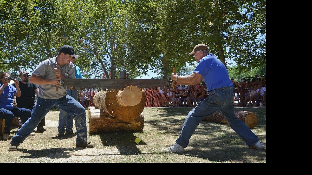 
Jonnie Kellogg, left, and George Harrison compete in a past Tuolumne Lumber Jubilee. The event returns today.
