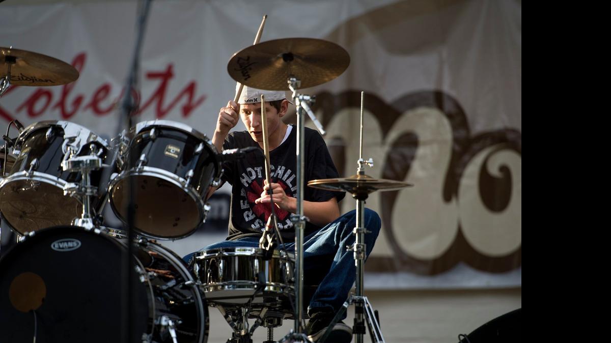 
Ground Zero drummer Christian Henley plays during the 2014 Modstock music festival. The event returns Aug. 9; meanwhile there’s a warm-up event, VMI Rocks, on Sunday.
