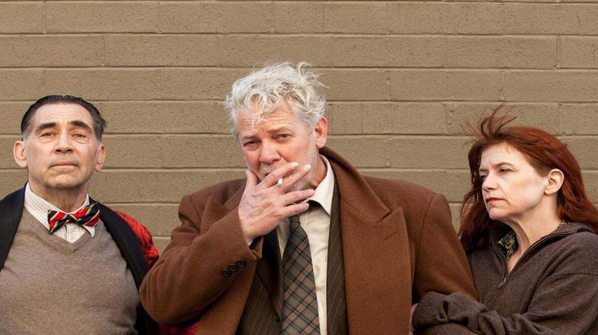 
The cast of the Prospect Theater Project production of “Faith Healer” features Bryan Hurd as Teddy, from left, Jack Souza as Frank Hardy and Kathleen Ennis as Grace. 
