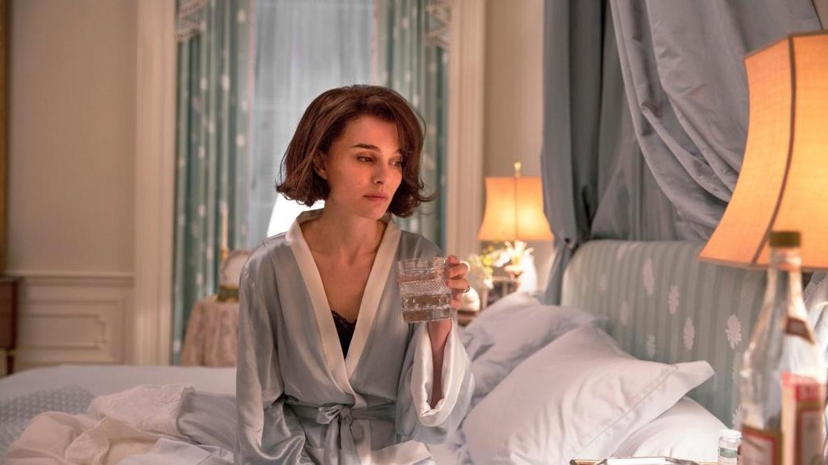 Oscar-nominated Natalie Portman stars as Jackie Kennedy in a scene from “Jackie.” The film is playing at the State Theatre in Modesto.