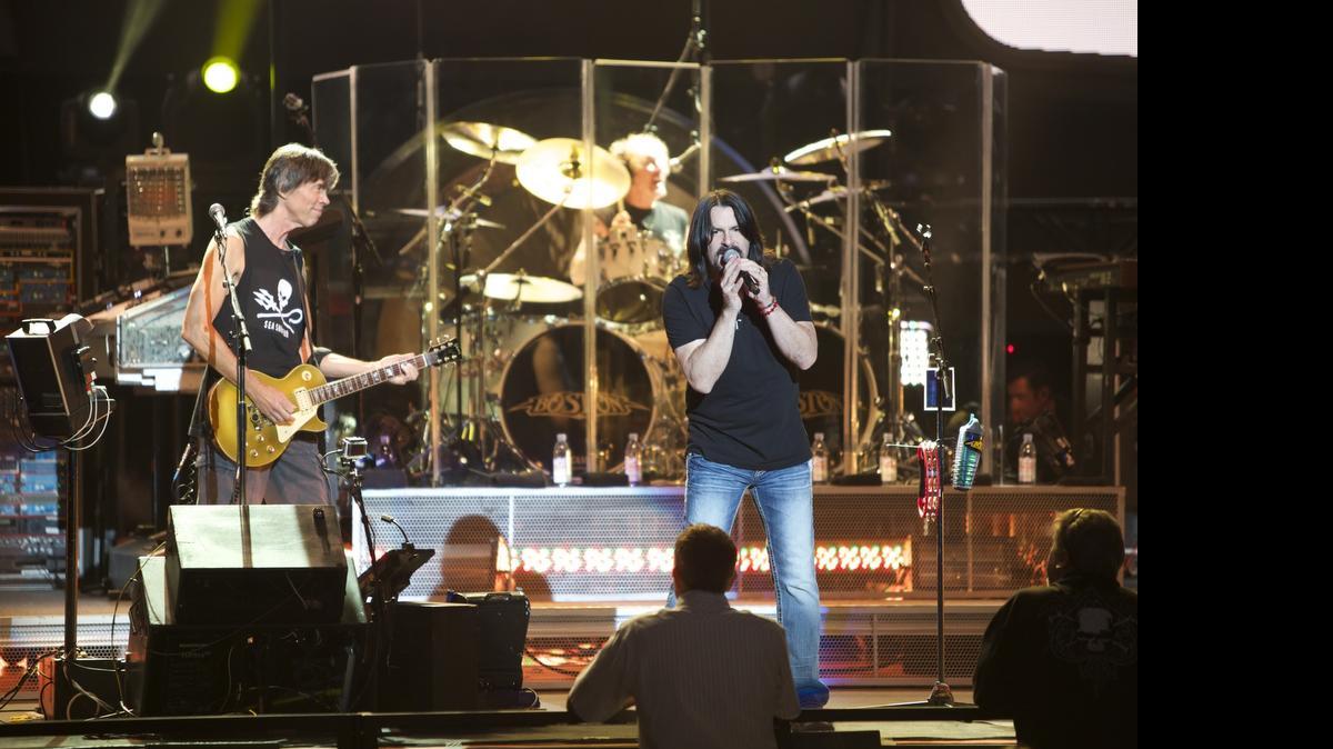 
Boston with Tom Scholz, left, and REO Speedwagon will play at the Ironstone Amphitheatre on Saturday.
