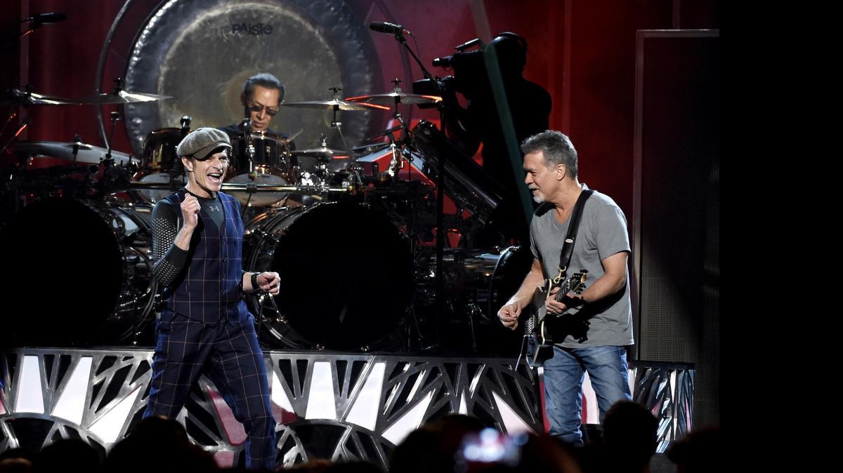 
David Lee Roth, left, Alex Van Halen and Eddie Van Halen perform at the Billboard Music Awards at the MGM Grand Garden Arena on May 17 in Las Vegas.
