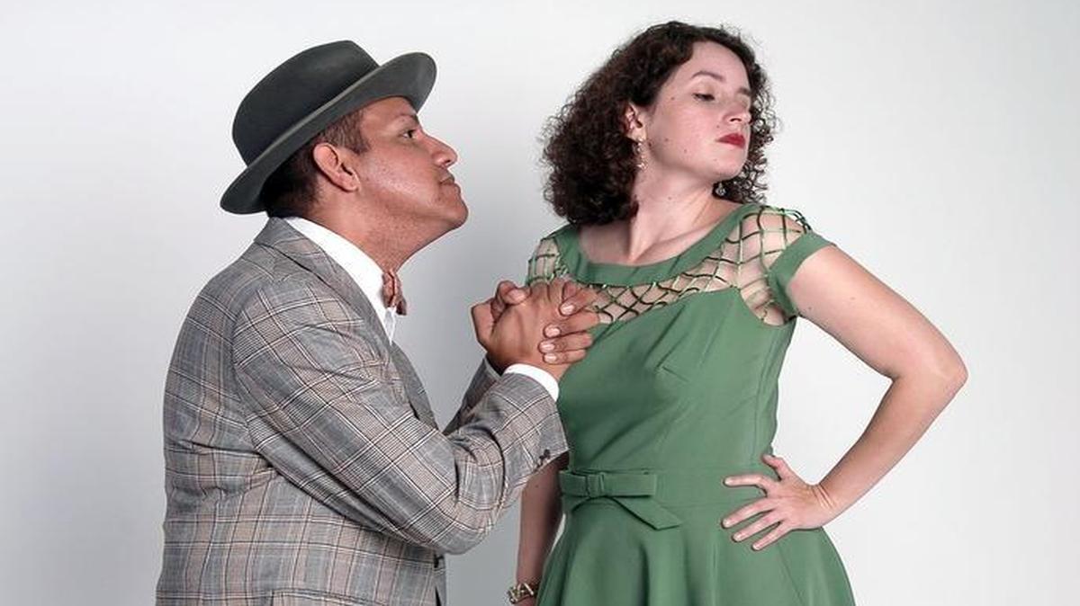 
Daniel Chavez is Nathan Detroit and Laura Jensen is Miss Adelaide in Modesto Performing Arts’ production of “Guys and Dolls.” The show runs through Aug. 16 at Gallo Center for the Arts in Modesto.

