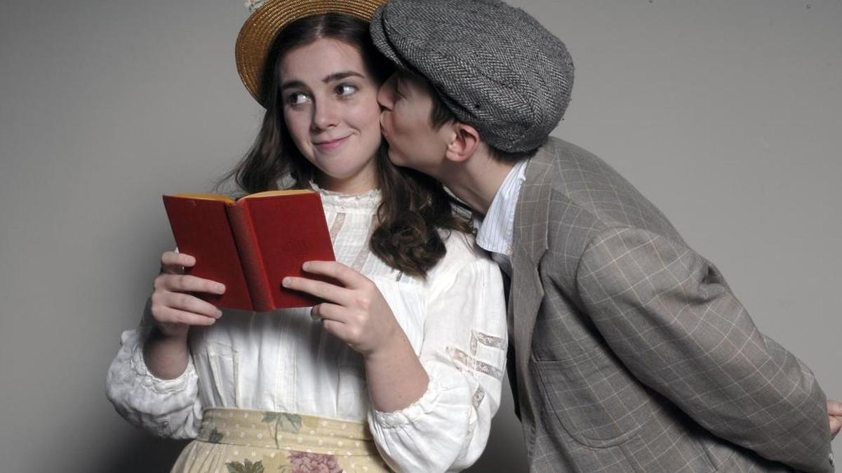 Sarah Shafer and Jonas Hacker prepare for the Townsend Opera production of Our Town on Tuesday afternoon (01-10-17) at The Modesto Bee.