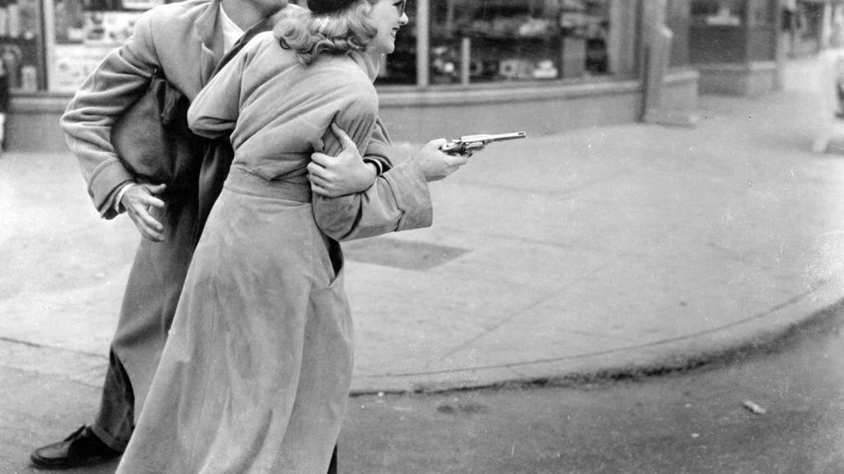 “Gun Crazy,” also known as “Deadly is the Female” was directed by Joseph H. Lewis. John Dall and Peggy Cummins starred in the 1950 film.