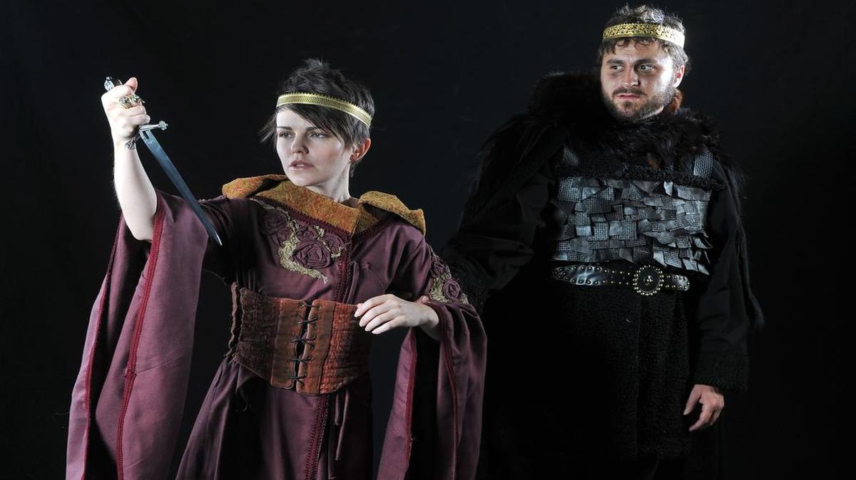 
Sierra Repertory Theatre presents “Macbeth” from Aug. 21-Sept. 13 in Sonora. Charles Pasternak, right, plays the titular role, and Emelie O’Hara plays Lady Macbeth.
