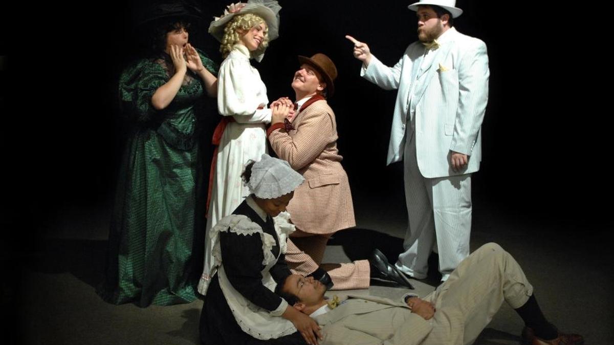 Modesto Junior College presents “Welcome to the Hotel Paradiso” starting Tuesday and featuring, back row, from left: Robin Bjerke, Melissa Dawn, Shane Meyers and Nick Salvucci, and front row, from left: Aida Rawls and Jesse Arnett.