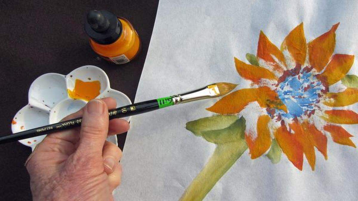 
Barbara Gill of Modesto works on a piece of art.
