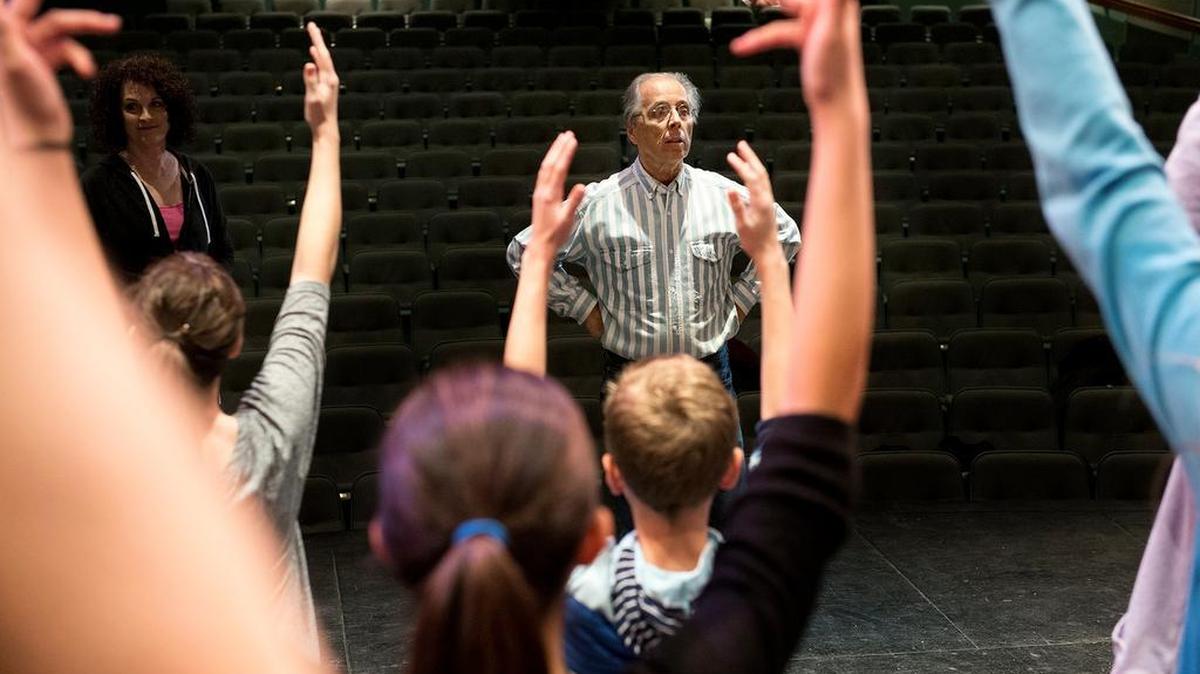 
Director Paul Tischer leads members of the Modesto Performing Arts during rehearsal for their upcoming production of "Babes in Toyland" at Johansen High School in Modesto on Monday November 18, 2013.

