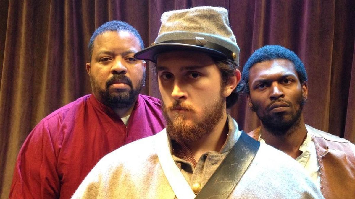 “The Whipping Man” at Prospect Theater Project features, from left, John Ervin, Luke Gonzales and Adam Torrian. The play runs tonight through Dec. 13 in Modesto.