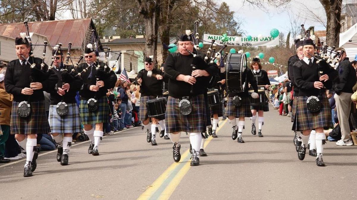 Bagpipers march in a past Murphys Irish Days parade. The annual event returns from 10 a.m. to 5 p.m. on Saturday.