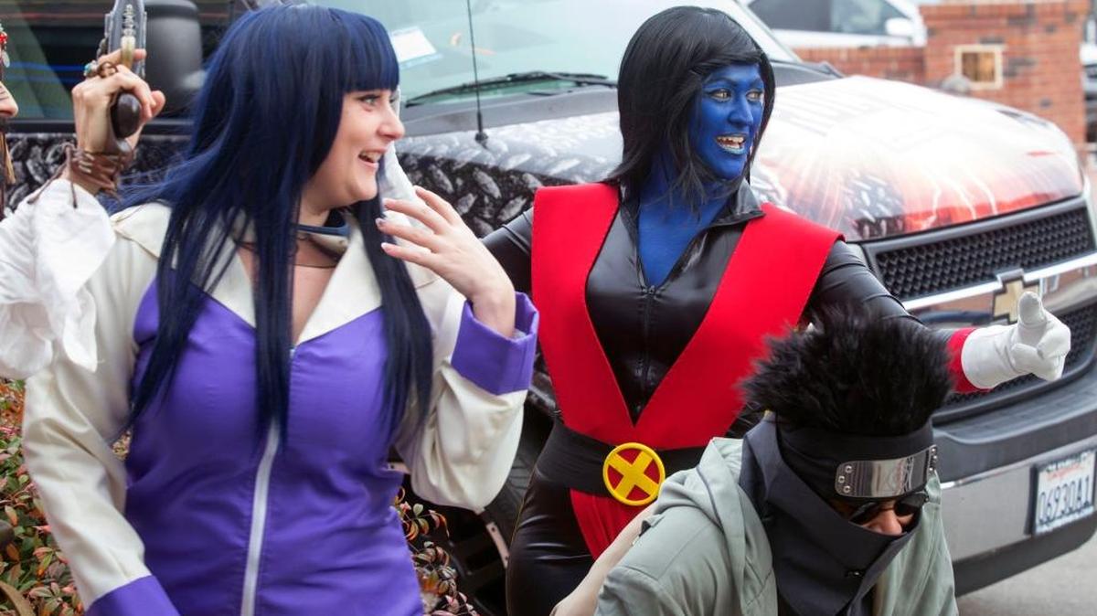 Cosplayers, from left, Kimberlynn Rocha, Catrina Wimmer and Vernard Gabinay pose at the Cosies, an award show and convention in Newman at the West Side Theatre on Jan. 9. 2016. The one-day event, which returns Saturday, encourages cosplayers, artists and more to celebrate their craft.