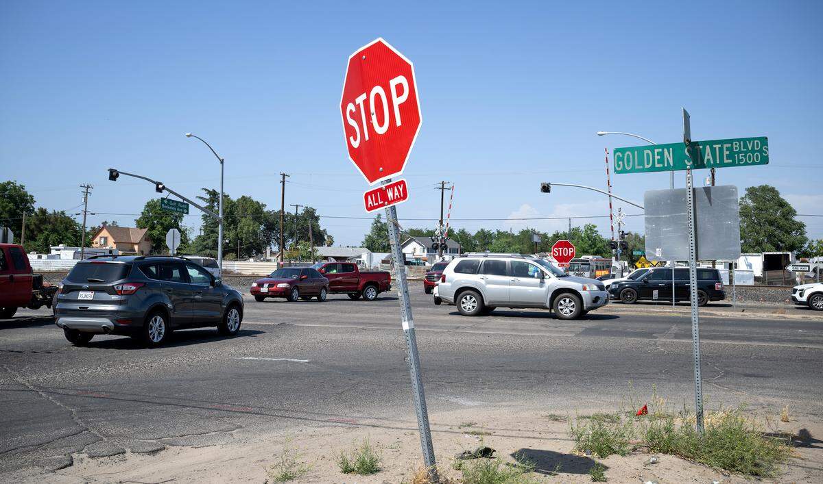 Golden State Boulevard from Golf Road in Turlock in June.