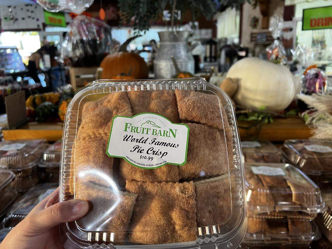 A container of the pie crisps at Resendiz Family Fruit Barn in Hughson.