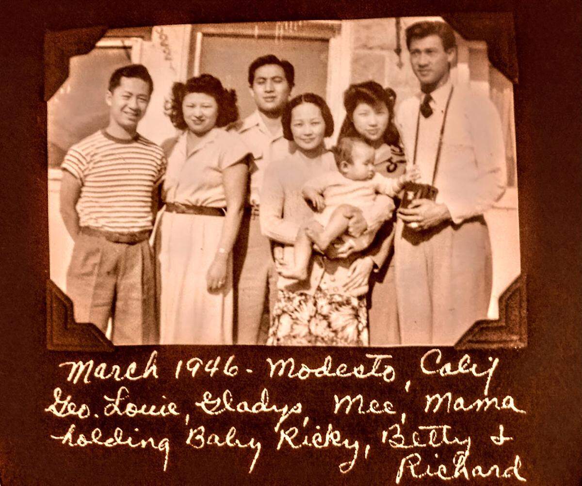 Members of the Mar family pictures in Modesto, Calif in 1946.