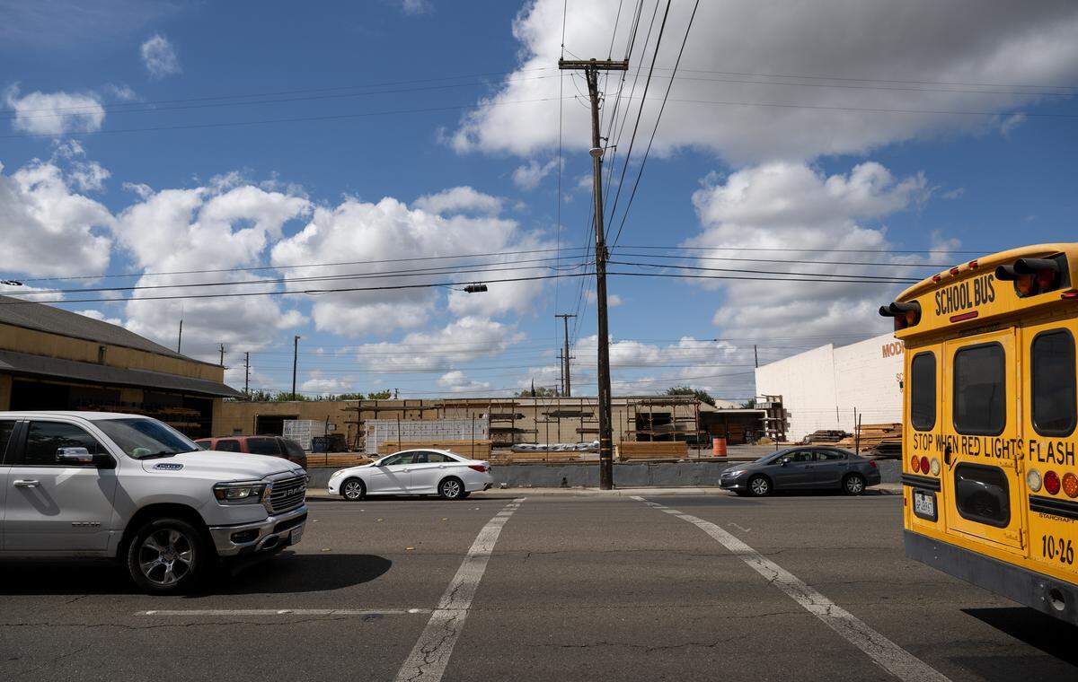 A crosswalk at N and Ninth streets in Modesto, Tuesday, Sept. 9, 2025. 