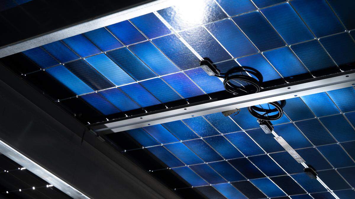 Detail of the underside of the solar panels used in Project Nexus, a Turlock Irrigation District pilot project using solar arrays to cover irrigation canals. Speed up permitting for environmentally appropriate large-scale solar in California with community-benefits frameworks and regional joint authorities.