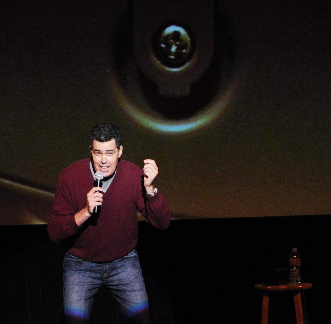 Adam Carolla performs his stand-up comedy in 2013 at the Merced Theatre.
