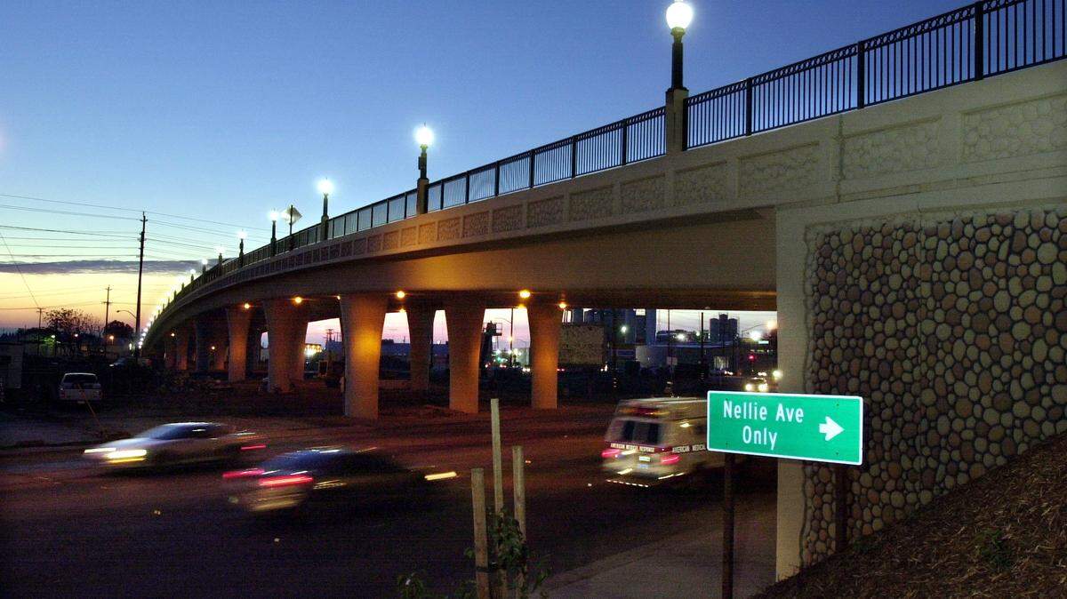 The Needham Street overpass in downtown Modesto will close for 58 hours starting at 7 p.m. Friday, June 3, 2022, to allow crews to connect it to the new alignment of Highway 132. Photographed at twilight on Jan. 28, 2014, right before the overpass opened.