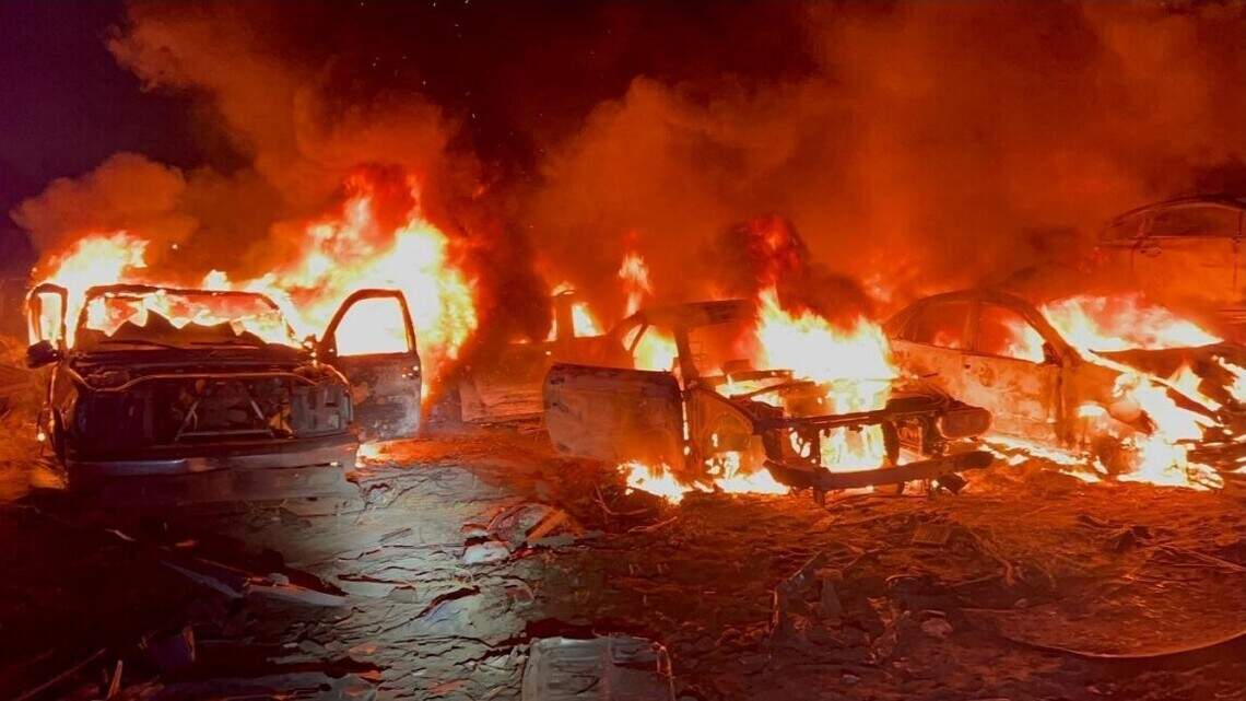 A week after first fire, dozens more cars burn in same Modesto wrecking yard