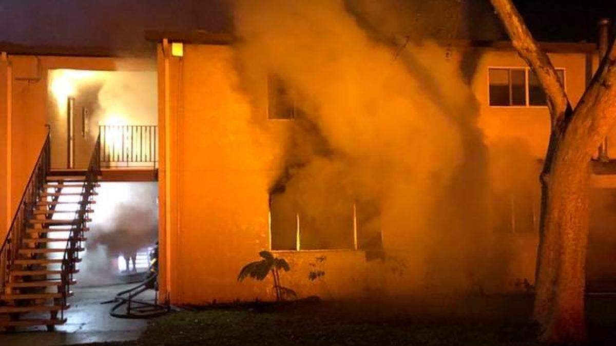 One person died at a Modesto hospital after being removed from a burning apartment on the 1500 block of Robertson Road, southwest of the city, on Monday morning, Dec. 23, 2019, the Modesto Fire Department reported.