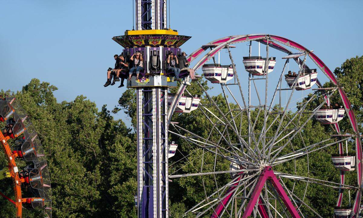 The midway at the Stanislaus County Fair in Turlock, Calif., Friday, July 7, 2023.