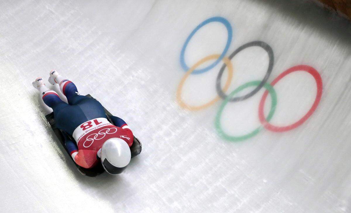 Kendall Wesenberg of the United States takes a curve on her second run during the women's skeleton competition at the 2018 Winter Olympics in Pyeongchang, South Korea, Friday, Feb. 16, 2018.