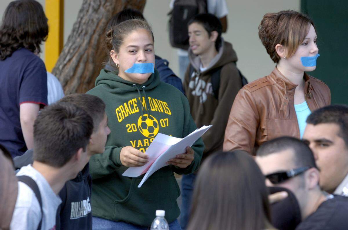 The Modesto Bee covered the National Day of Silence protest in Modesto schools in 2007.