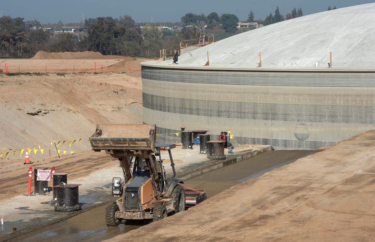 A water treatment plant is being built as part of the Regional Surface Water Supply Project near Hughson, Calif., Dec. 1, 2021. The plant will treat water drawn from the Tuolumne River and will deliver drinking water to Turlock and Ceres starting in 2023.