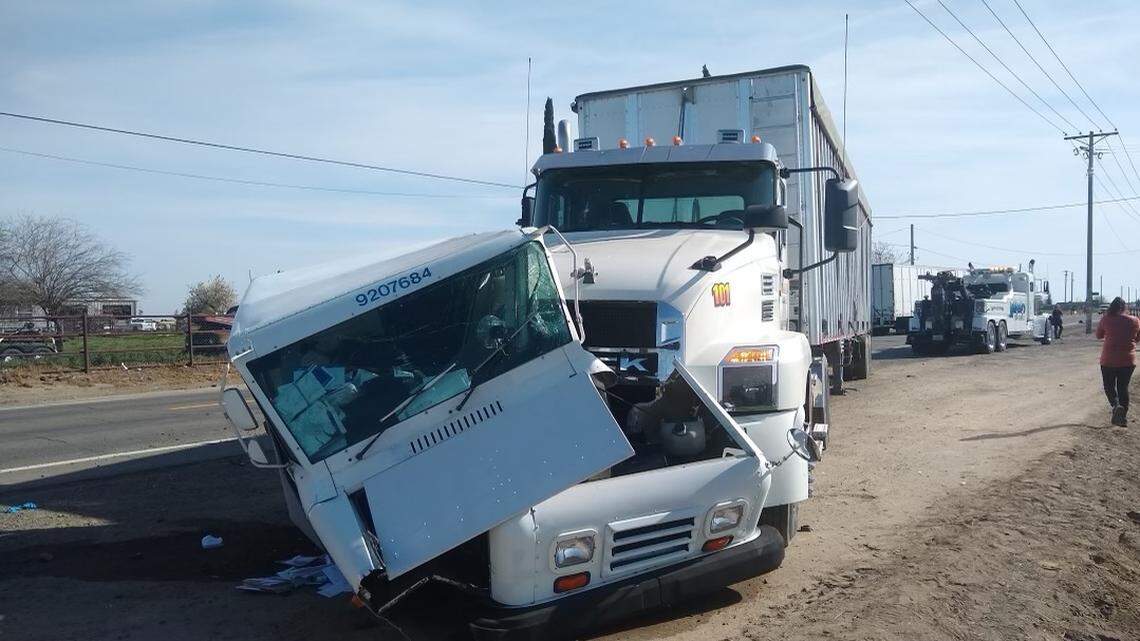A USPS mail carrier suffered major injuries in a crash with a big rig on Feb. 17, 2023, near Turlock, California.