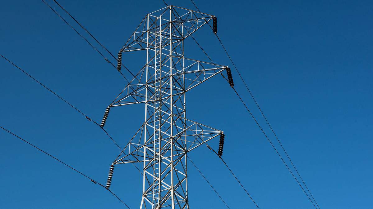 Modesto Irrigation District power line on Carver Road in Modesto.