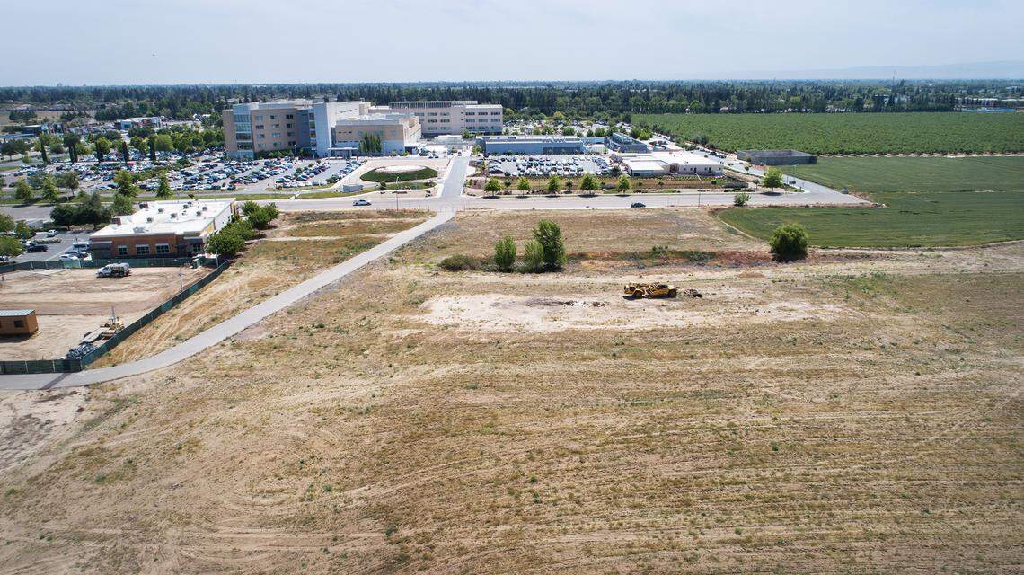 Site of The Hamptons Apartments development on Healthcare Way in Modesto, Calif., on Wednesday, April 27, 2022.