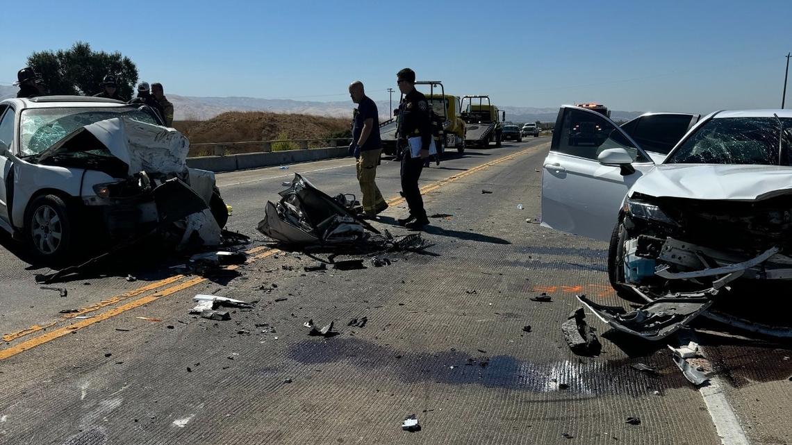 A five-vehicle crash on SR-132, east of River Road, resulted in two deaths — including a baby — and left three others injured, on Sept. 21, 2024.
