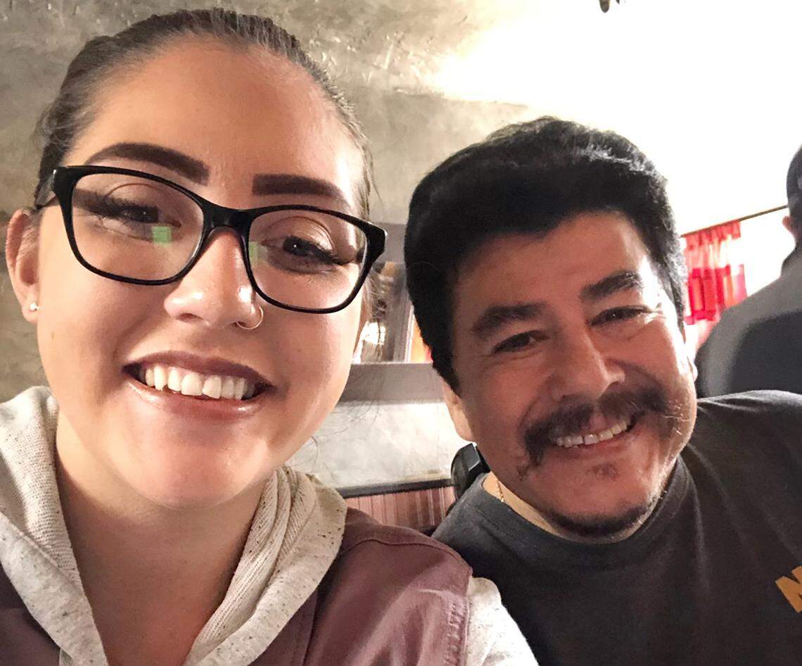 Ayasha Castro with her adopted father Marc Castro.