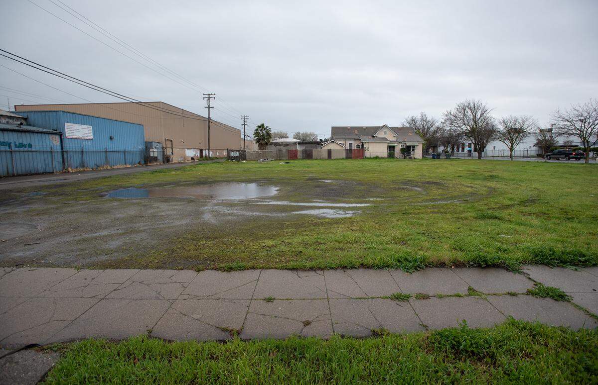 Proposed site for the affordable housing development, Seventh Street Village, on 7th and J Streets in Modesto, Calif., Thursday, March 9, 2023.