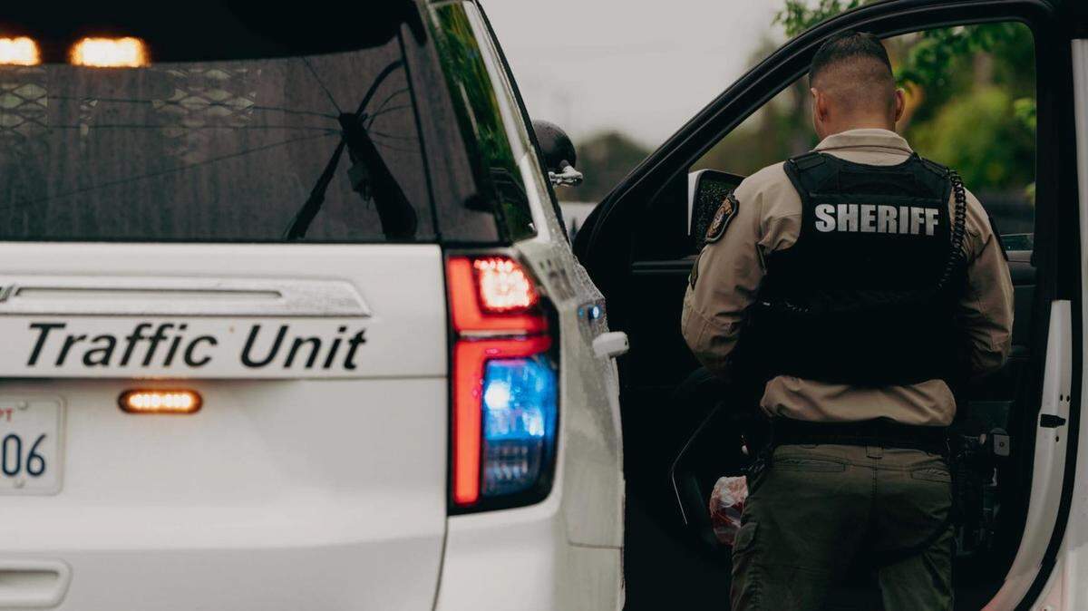 A Facebook post on Oct. 29, 2025, shows a sheriff’s deputy on traffic patrol in Stanislaus County, Calif.