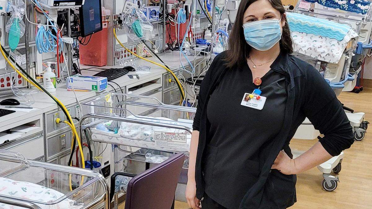 Emma Towslee observed care in the neonatal ICU at Doctors Medical Center in Modesto CA as part of her medical training in October 2021. She was a patient there herself right after her birth on Oct. 12, 1996.