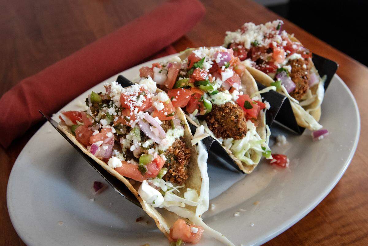 Avocado tacos at Harvest Moon restaurant in Modesto, Calif., on Friday, Oct. 16, 2020.