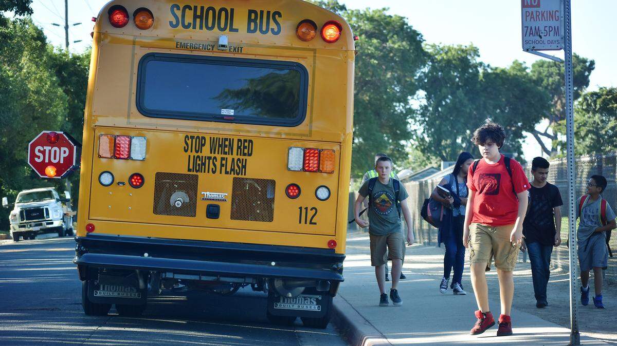 California Highway Patrol  conducted a school bus pedestrian safety operation in 2018. 