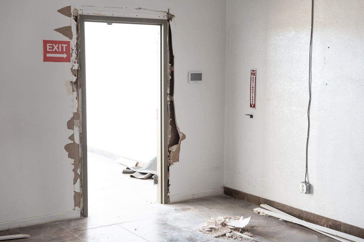 Former site of Doctor’s Choice cannabis dispensary on Yosemite Boulevard in Modesto, Calif., on Monday, March 14, 2022. Owners allege the tenants did thousands of dollars of damage to the space before vacating.