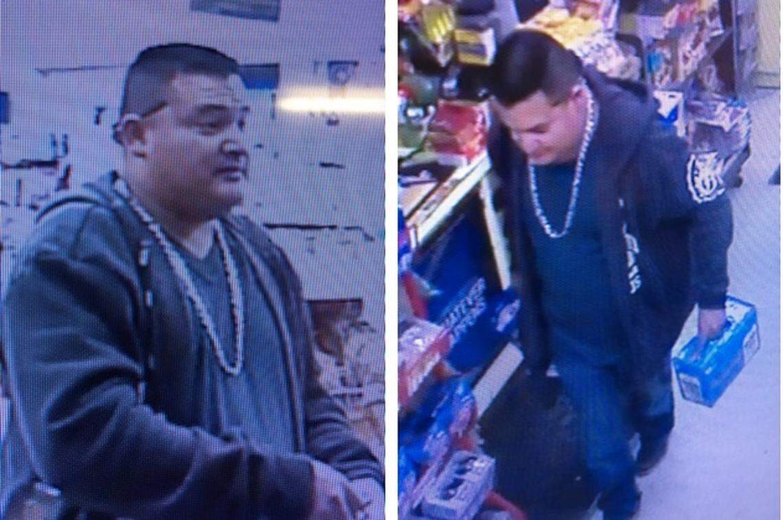 These images of the unidentified suspect in the shooting of a Newman police officer were caught on surveillance video.