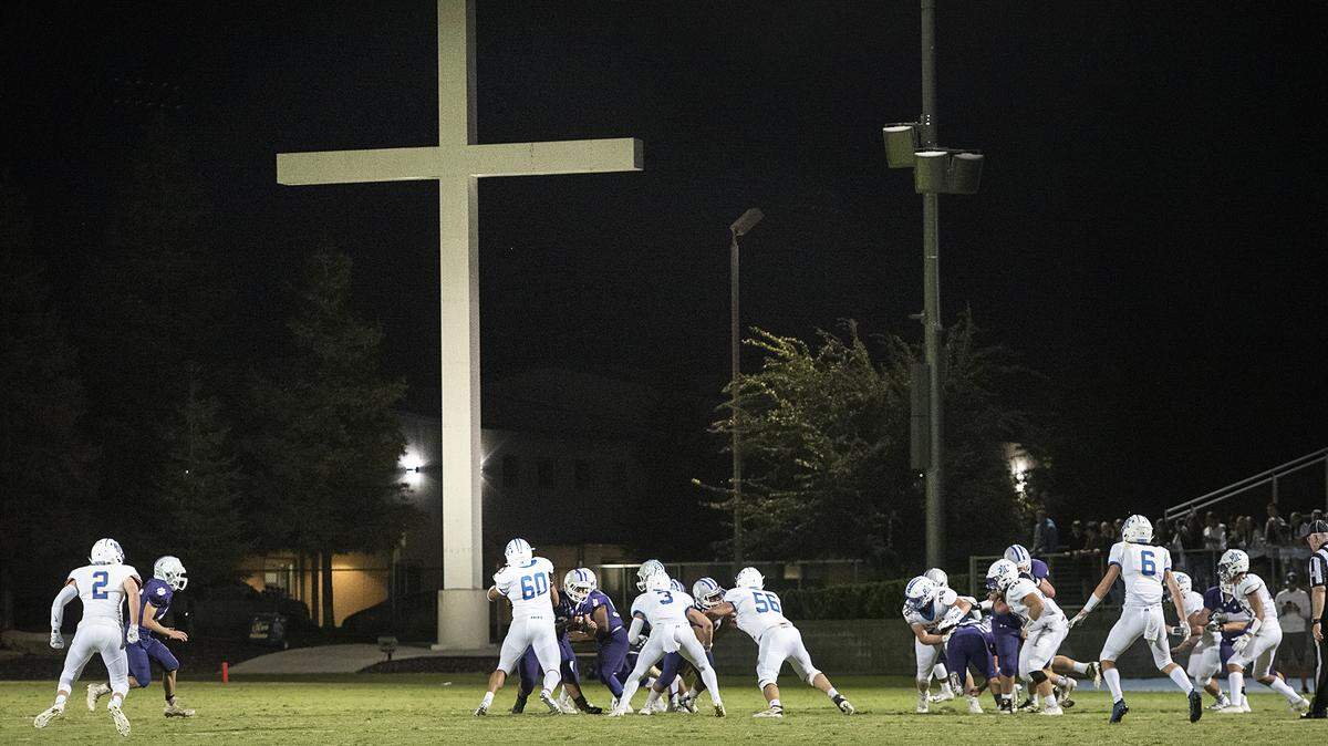 Southern League game between Denair and Ripon Christian at Ripon Christian High School in Ripon, Calif., Friday, Sept. 27, 2019. Ripon Christian won the game 28-7.
