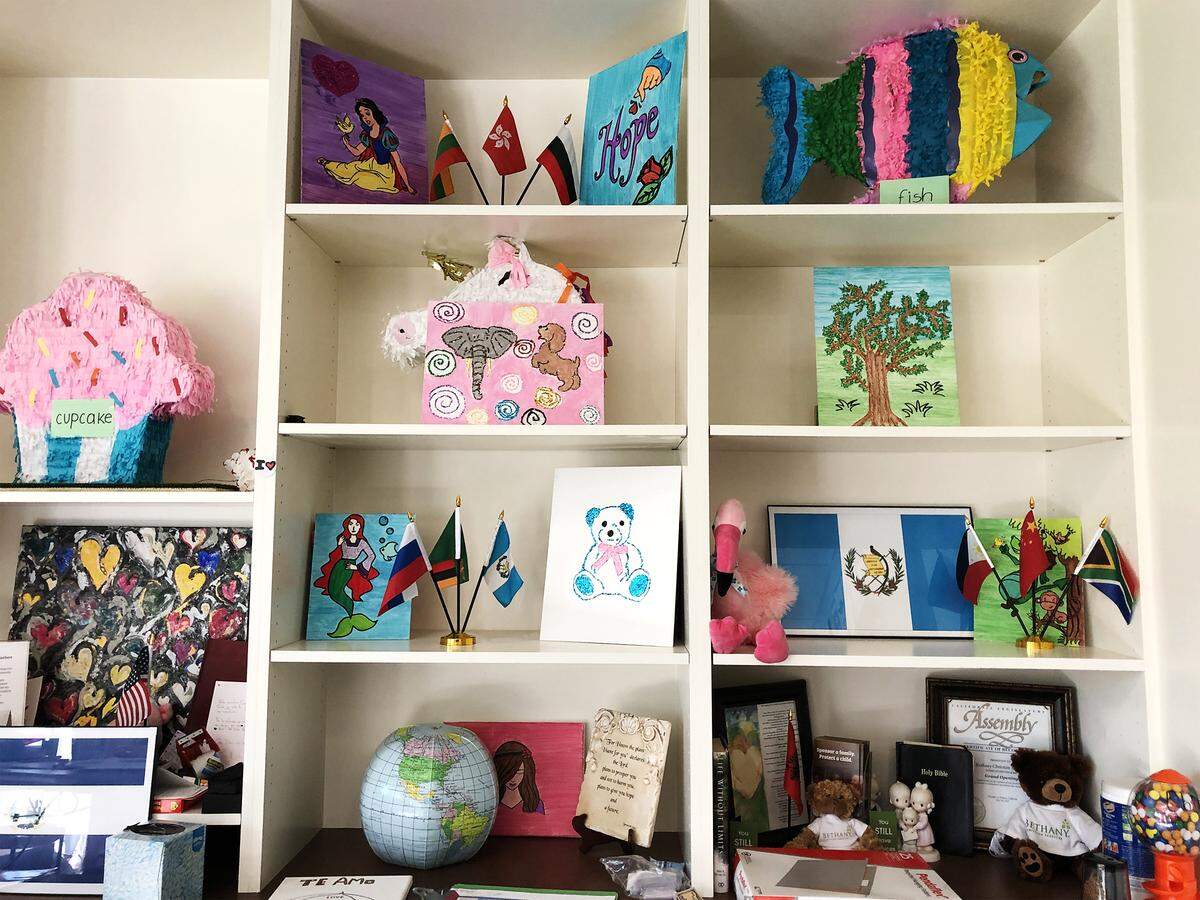 Artwork, part of art therapy, from the pregnant and teen refugees at Bethany Christian Services in Modesto, Jan. 24, 2020.