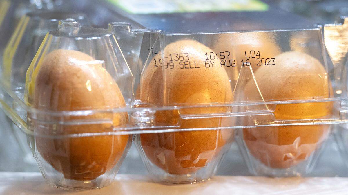 Sell by food label on a carton of eggs. Wednesday, August 2, 2023.