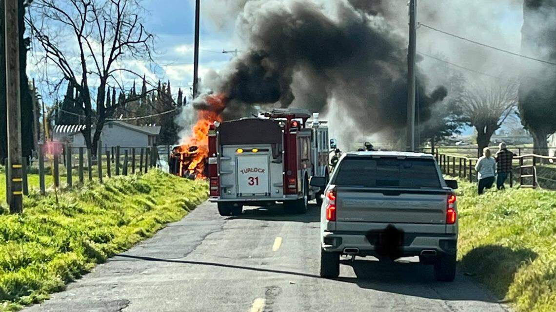 A woman died Wednesday in a rollover crash in Turlock.