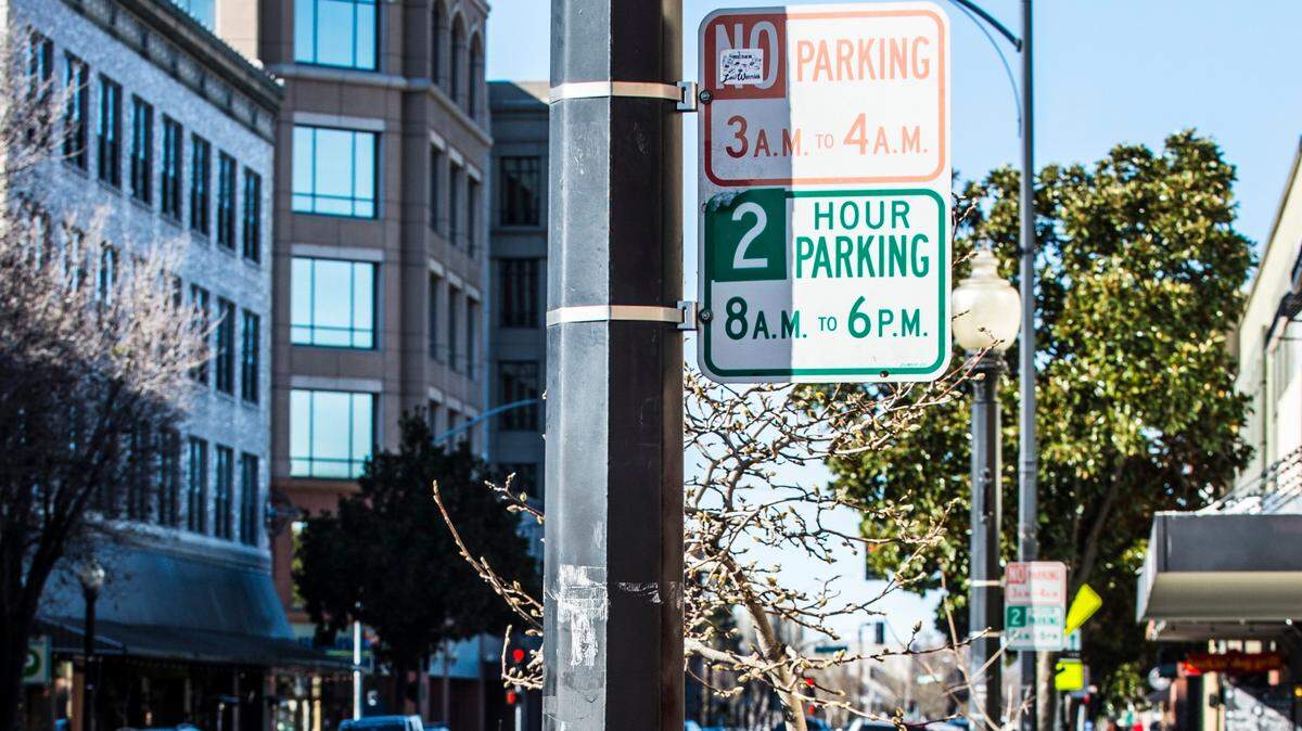 Vehicles are parked along 11th Street in two-hour parking spots Monday, Feb. 3, 2019, in downtown Modesto, California.