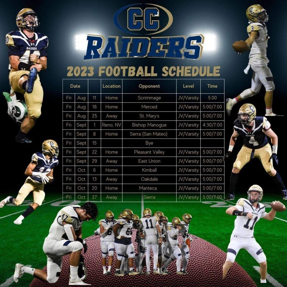 Central Catholic High School will play another tough schedule that includes the Nevada and California state championship finalists and multiple playoff teams.