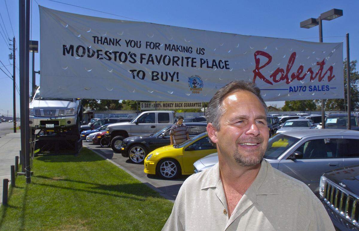 Dennis Noland of Roberts Auto Sales in Modesto comments on the state of the used car market on Aug. 28, 2007.